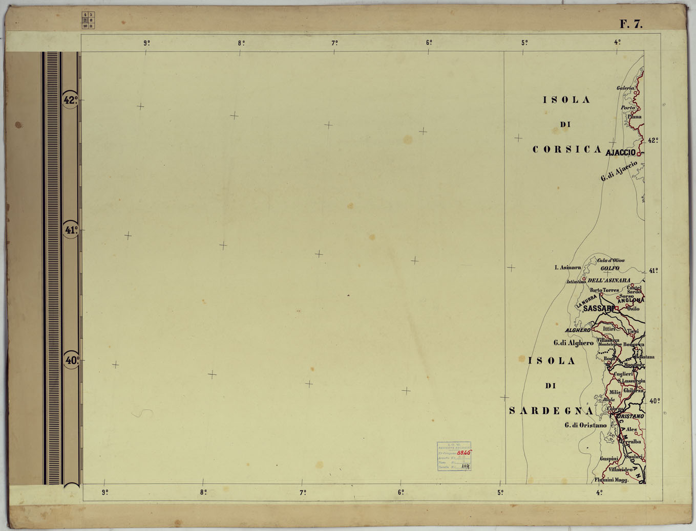 (N:17779) CARTA SCOLASTICA POLITICA AD USO DELLE SCUOLE MILITARI  - FOGLIO 7.
 (CA008360) Carte e stampe antiche: riproduzione a colori su carta (formato A1)
