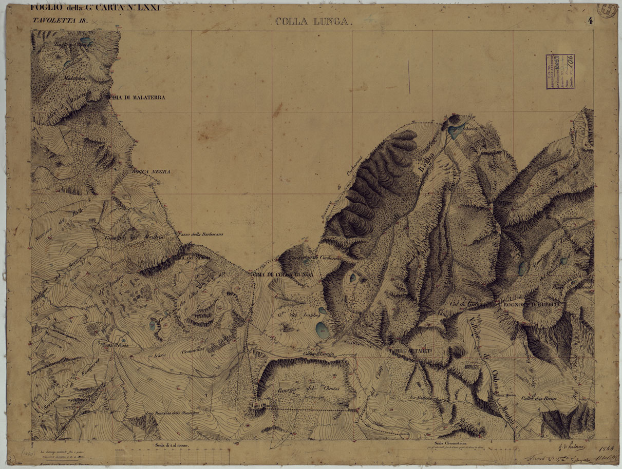 (N:16633) TERRITORIO DELLA CONTEA DI NIZZA - TAVOLA 4  COLLA LUNGA. (CA008430) Carte e stampe antiche: riproduzione a colori su carta (formato A1)