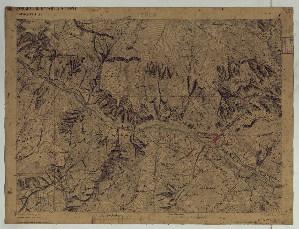 (N:16636) TERRITORIO DELLA CONTEA DI NIZZA - TAVOLA 6 ISOLA. (CA008432) Carte e stampe antiche: riproduzione a colori su carta (formato A1)