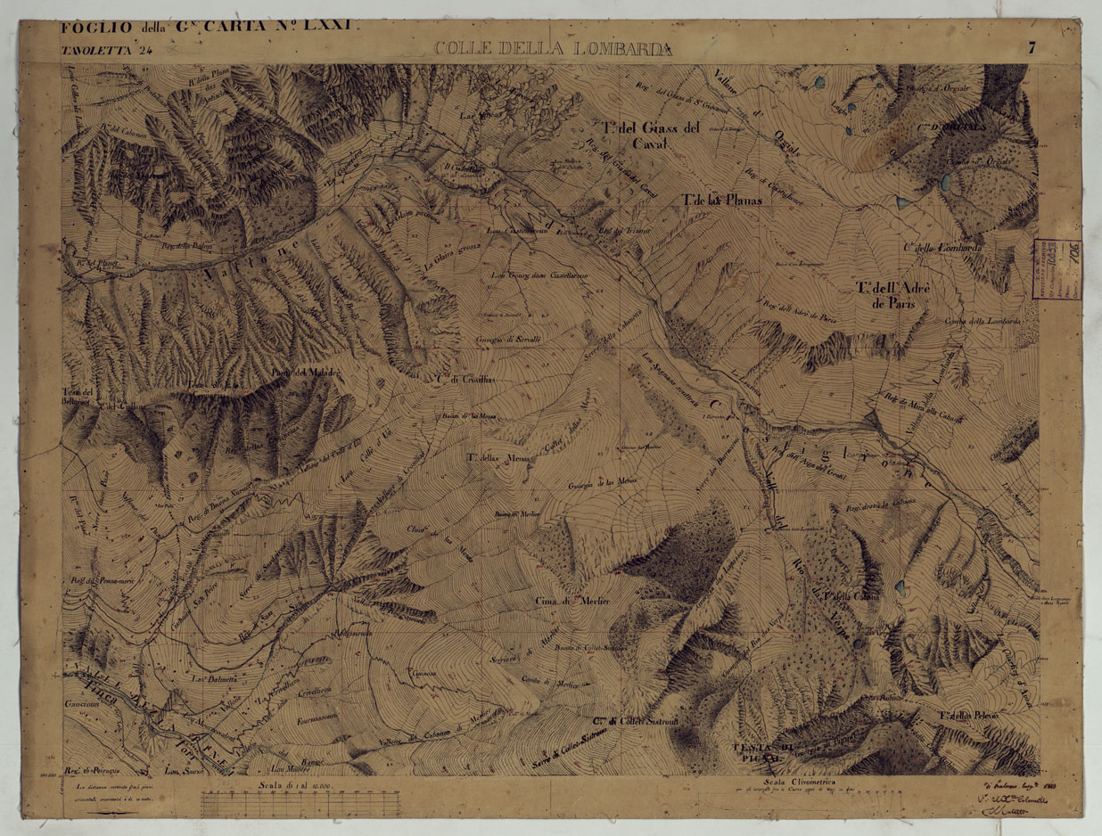 (N:16637) TERRITORIO DELLA CONTEA DI NIZZA - TAVOLA 7  COLLE DELLA LOMBARDA. (CA008433) Carte e stampe antiche: riproduzione a colori su carta (formato A1)