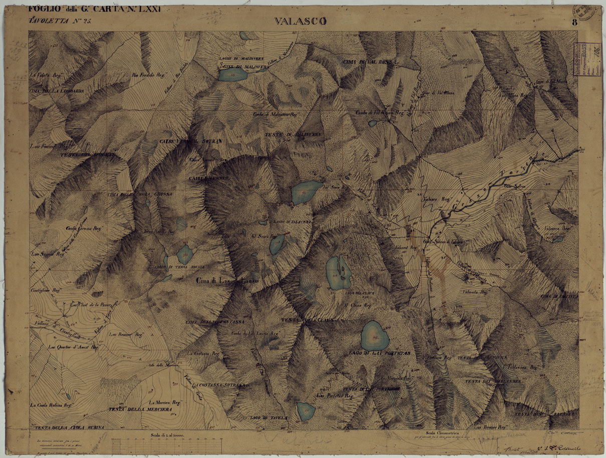 (N:16638) TERRITORIO DELLA CONTEA DI NIZZA - TAVOLA 8  VALASCO. (CA008434) Carte e stampe antiche: riproduzione a colori su carta (formato A1)