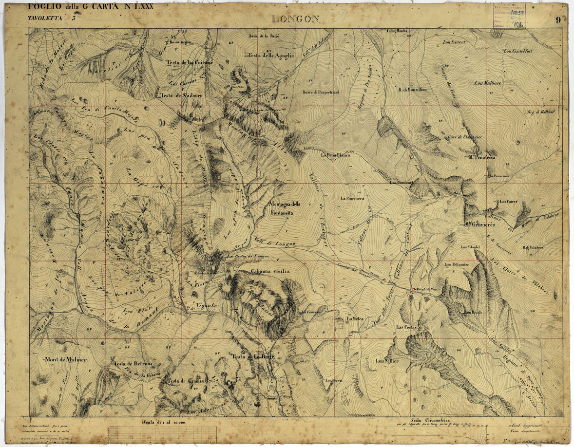 (N:16639) TERRITORIO DELLA CONTEA DI NIZZA - TAVOLA 9  LONGON. (CA008435) Carte e stampe antiche: riproduzione a colori su carta (formato A1)