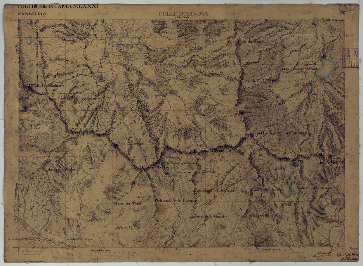 (N:16602) TERRITORIO DELLA CONTEA DI NIZZA - TAVOLA 12  COLLE D'ARNOVA. (CA008440) Carte e stampe antiche: riproduzione a colori su carta (formato A1)
