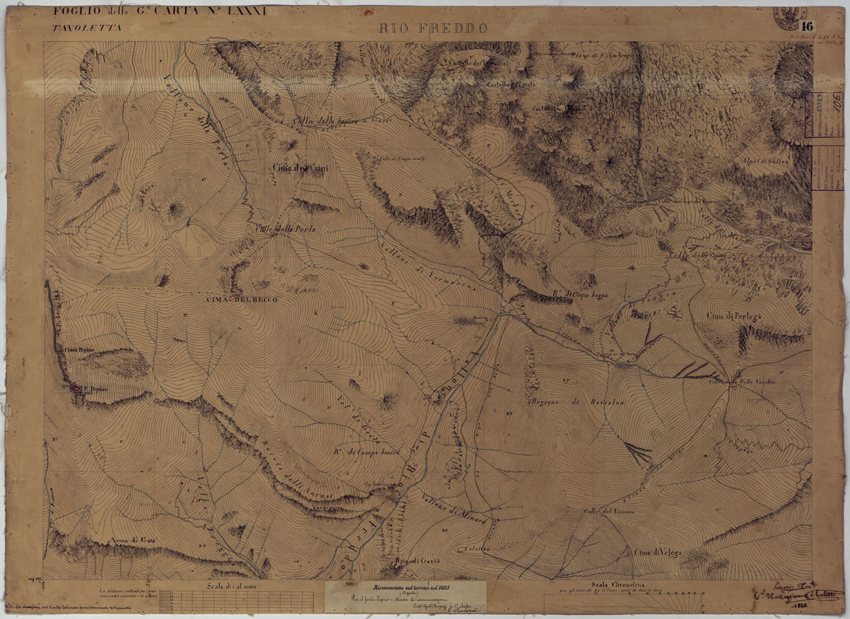 (N:16606) TERRITORIO DELLA CONTEA DI NIZZA - TAVOLA 16  RIO FREDDO. (CA008444) Carte e stampe antiche: riproduzione a colori su carta (formato A1)