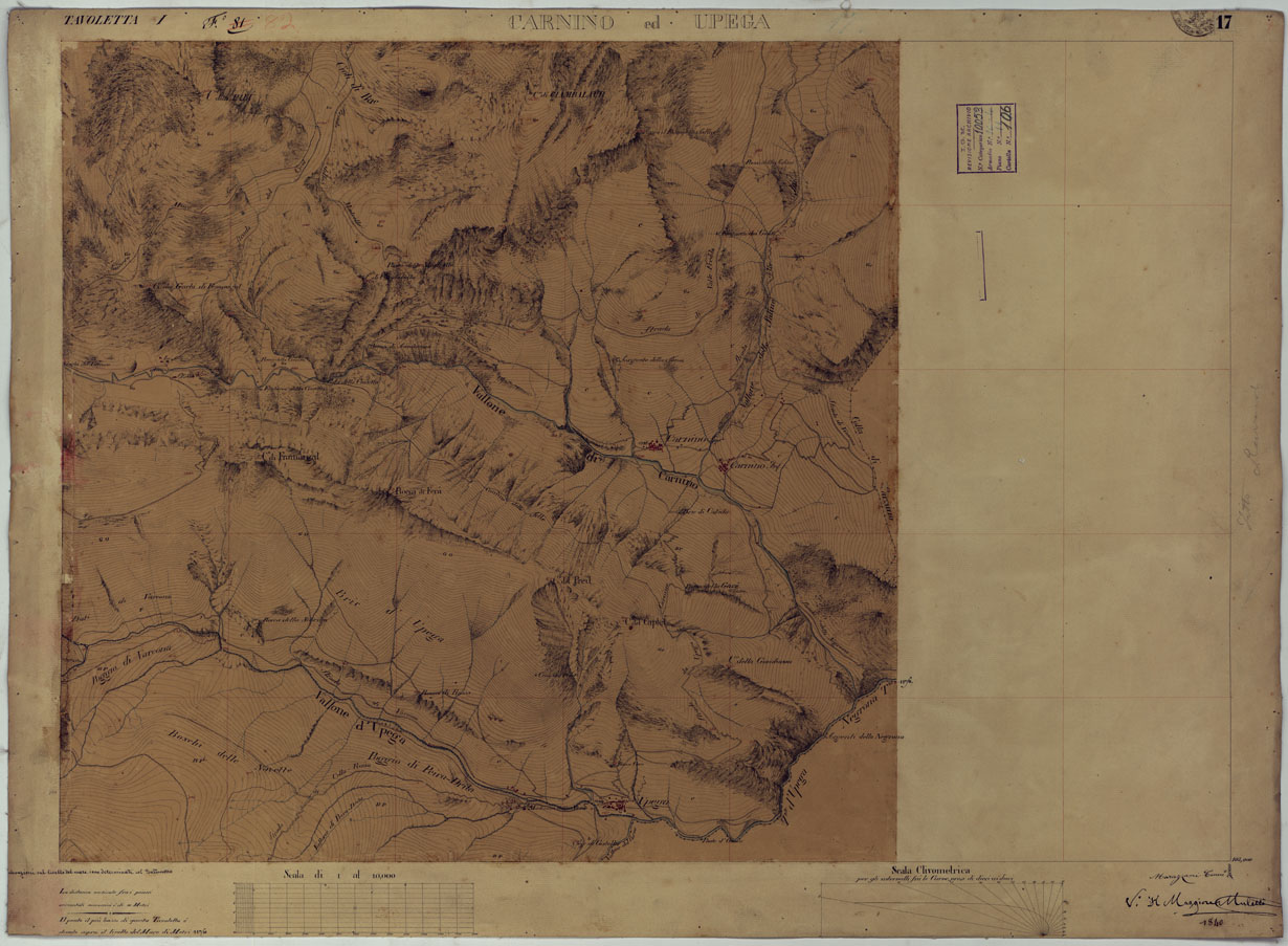 (N:16607) TERRITORIO DELLA CONTEA DI NIZZA - TAVOLA 17 CARNINO ED UPEGA. (CA008445) Carte e stampe antiche: riproduzione a colori su carta (formato A1)