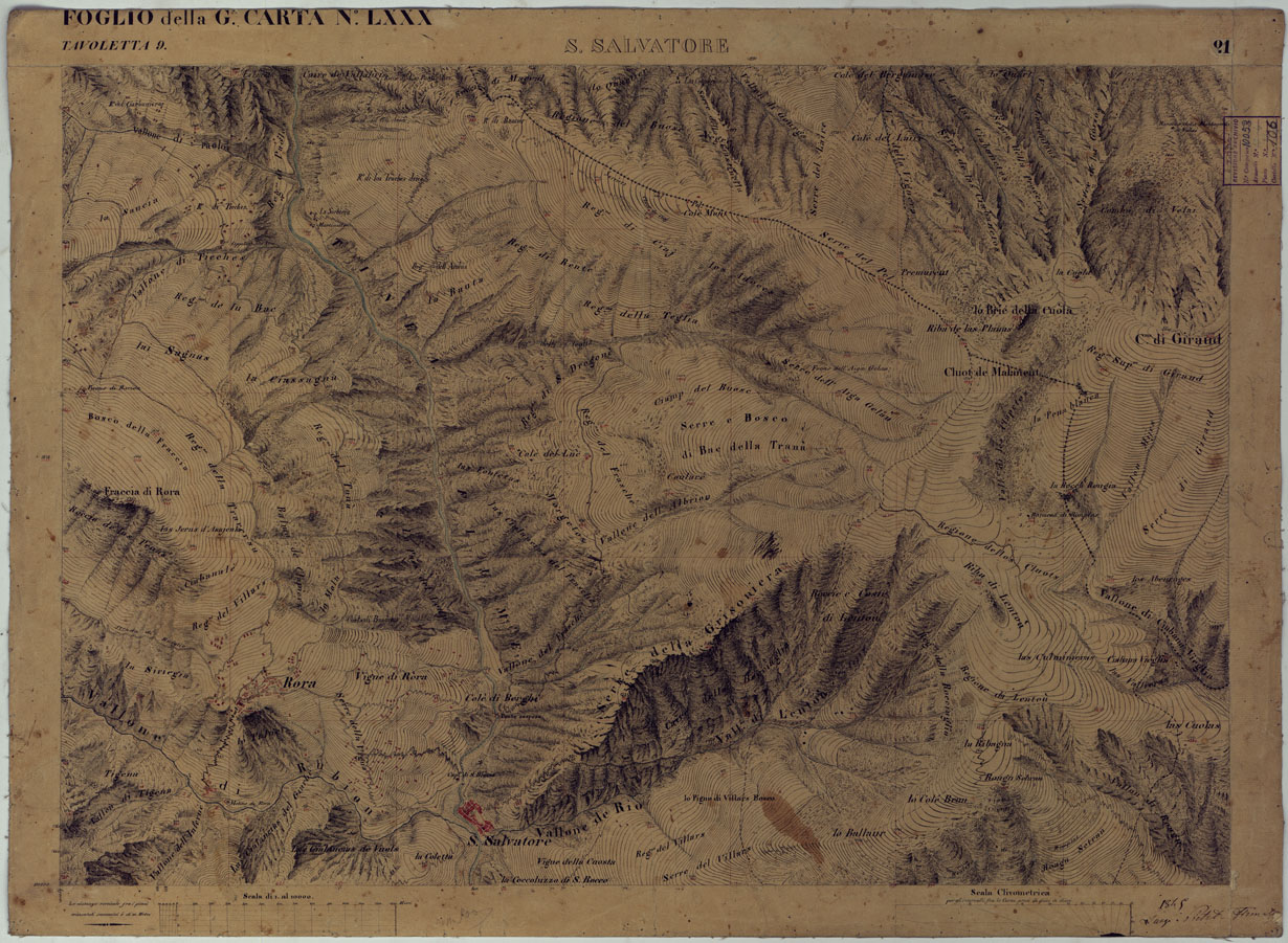 (N:16613) TERRITORIO DELLA CONTEA DI NIZZA - TAVOLA 21  SAN SALVATORE. (CA008450) Carte e stampe antiche: riproduzione a colori su carta (formato A1)
