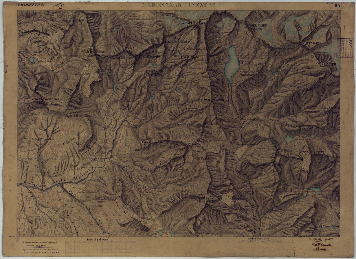 (N:16616) TERRITORIO DELLA CONTEA DI NIZZA - TAVOLA 24  MADONNA DI FINESTRE. (CA008453) Carte e stampe antiche: riproduzione a colori su carta (formato A1)
