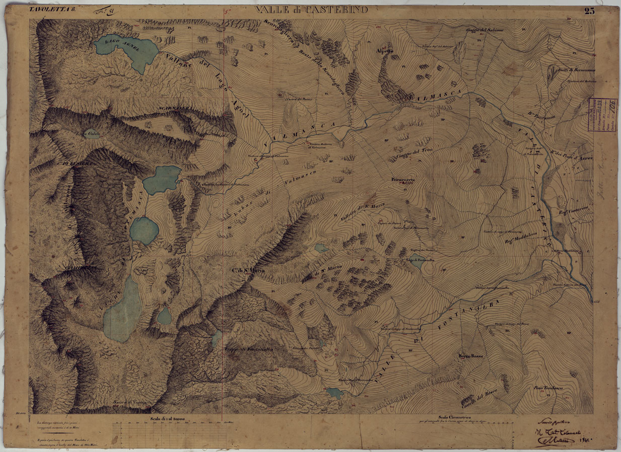 (N:16617) TERRITORIO DELLA CONTEA DI NIZZA - TAVOLA 25 VALLE DI CASTERINO. (CA008454) Carte e stampe antiche: riproduzione a colori su carta (formato A1)