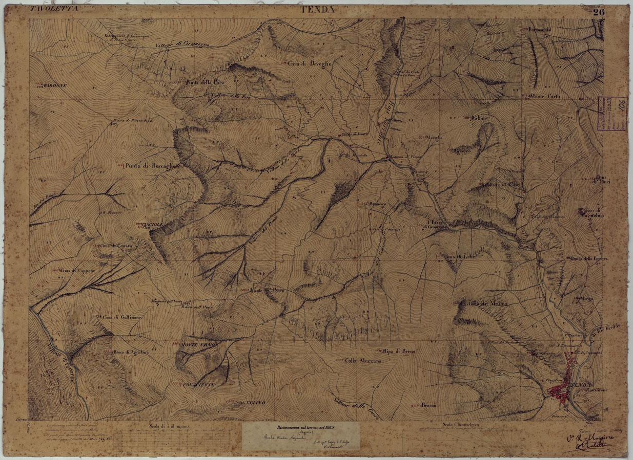 (N:16618) TERRITORIO DELLA CONTEA DI NIZZA - TAVOLA 26 TENDA. (CA008455) Carte e stampe antiche: riproduzione a colori su carta (formato A1)