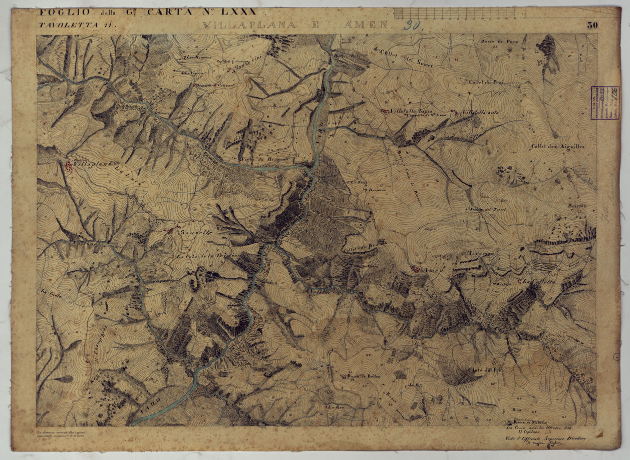 (N:16623) TERRITORIO DELLA CONTEA DI NIZZA - TAVO 30  VILLAPLANA E AMEN. (CA008459) Carte e stampe antiche: riproduzione a colori su carta (formato A1)