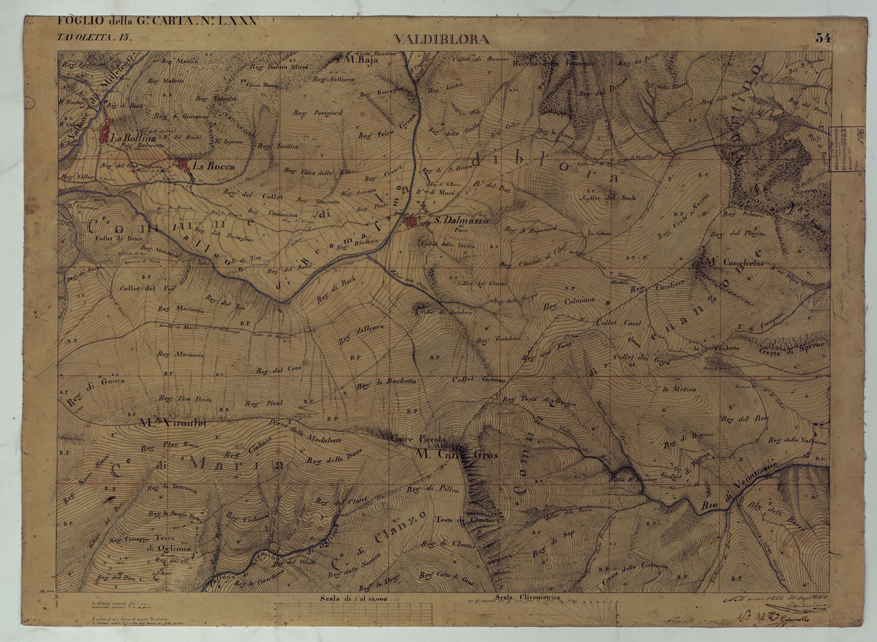 (N:16627) TERRITORIO DELLA CONTEA DI NIZZA - TAVOLA 34  VAL DI BLOR. (CA008463) Carte e stampe antiche: riproduzione a colori su carta (formato A1)