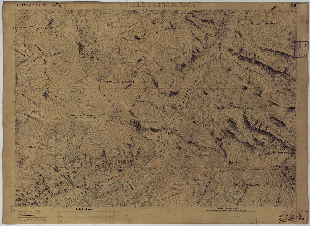 (N:16629) TERRITORIO DELLA CONTEA DI NIZZA -TAVOLA 36 VALLE DI GORDOLASCA. (CA008465) Carte e stampe antiche: riproduzione a colori su carta (formato A1)