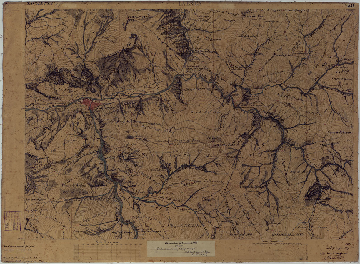 (N:16632) TERRITORIO DELLA CONTEA DI NIZZA - TAVOLA 39  LA BRIGA. (CA008468) Carte e stampe antiche: riproduzione a colori su carta (formato A1)