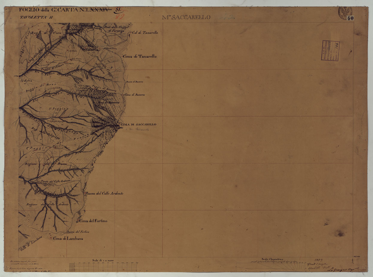 (N:16634) TERRITORIO DELLA CONTEA DI NIZZA - TAVOLA 40  MONTE SACCARELLO. (CA008469) Carte e stampe antiche: riproduzione a colori su carta (formato A1)