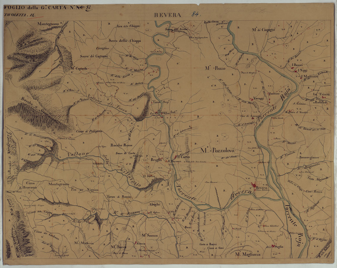 (N:25499) TERRITORIO DELLA CONTEA DI NIZZA - TAVOLA 14 BEVERA. (CA008471) Carte e stampe antiche: riproduzione a colori su carta (formato A1)