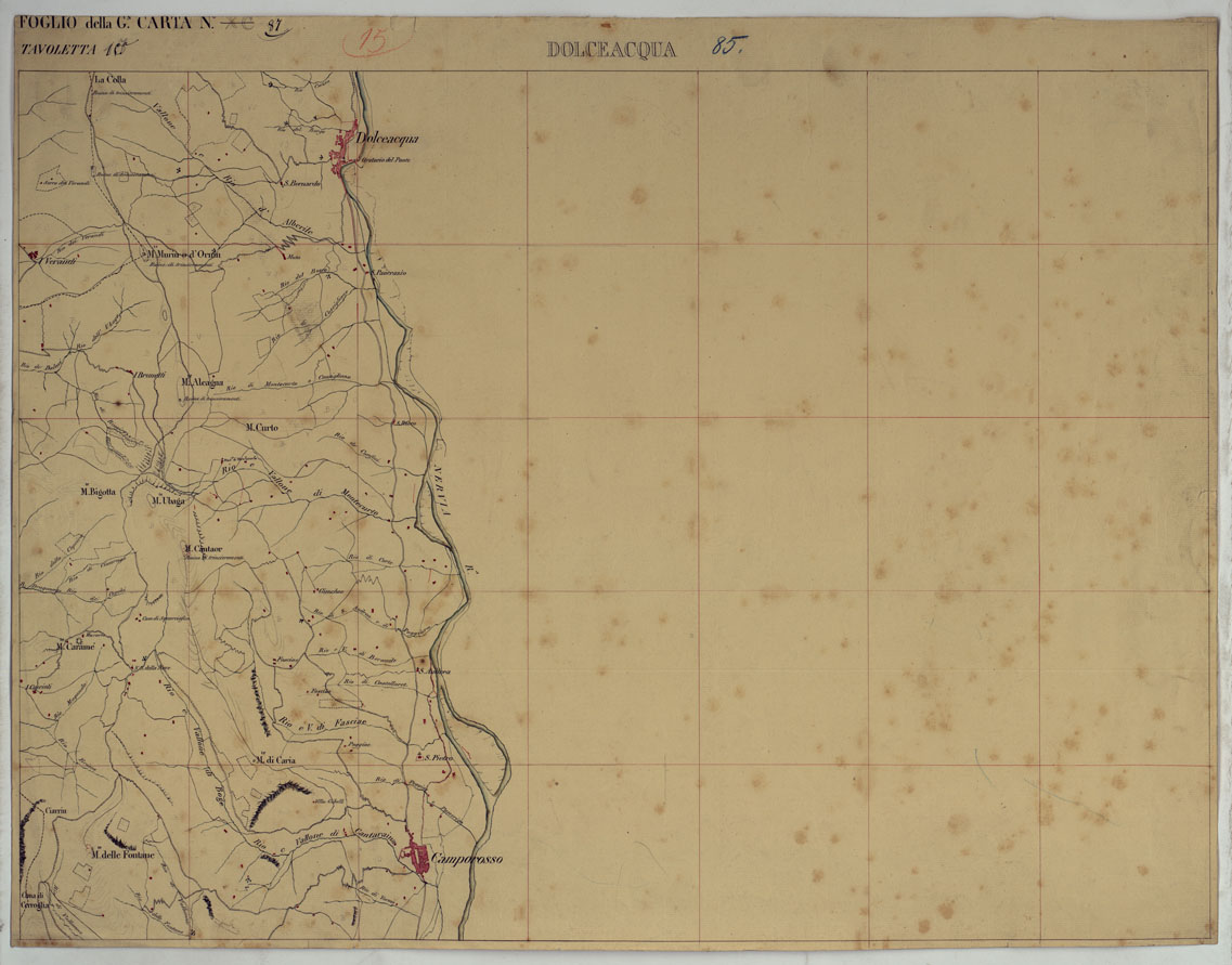 (N:25500) TERRITORIO DELLA CONTEA DI NIZZA - TAVOLA 15 DOLCEACQUA. (CA008472) Carte e stampe antiche: riproduzione a colori su carta (formato A1)