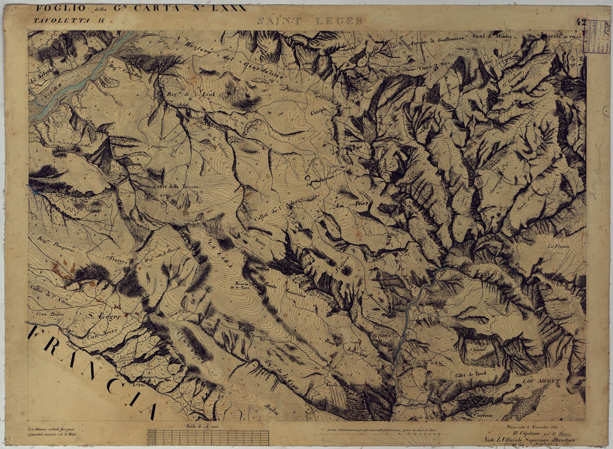(N:16641) TERRITORIO DELLA CONTEA DI NIZZA - TAVOLA 42 SAINT LEGER. (CA008480) Carte e stampe antiche: riproduzione a colori su carta (formato A1)