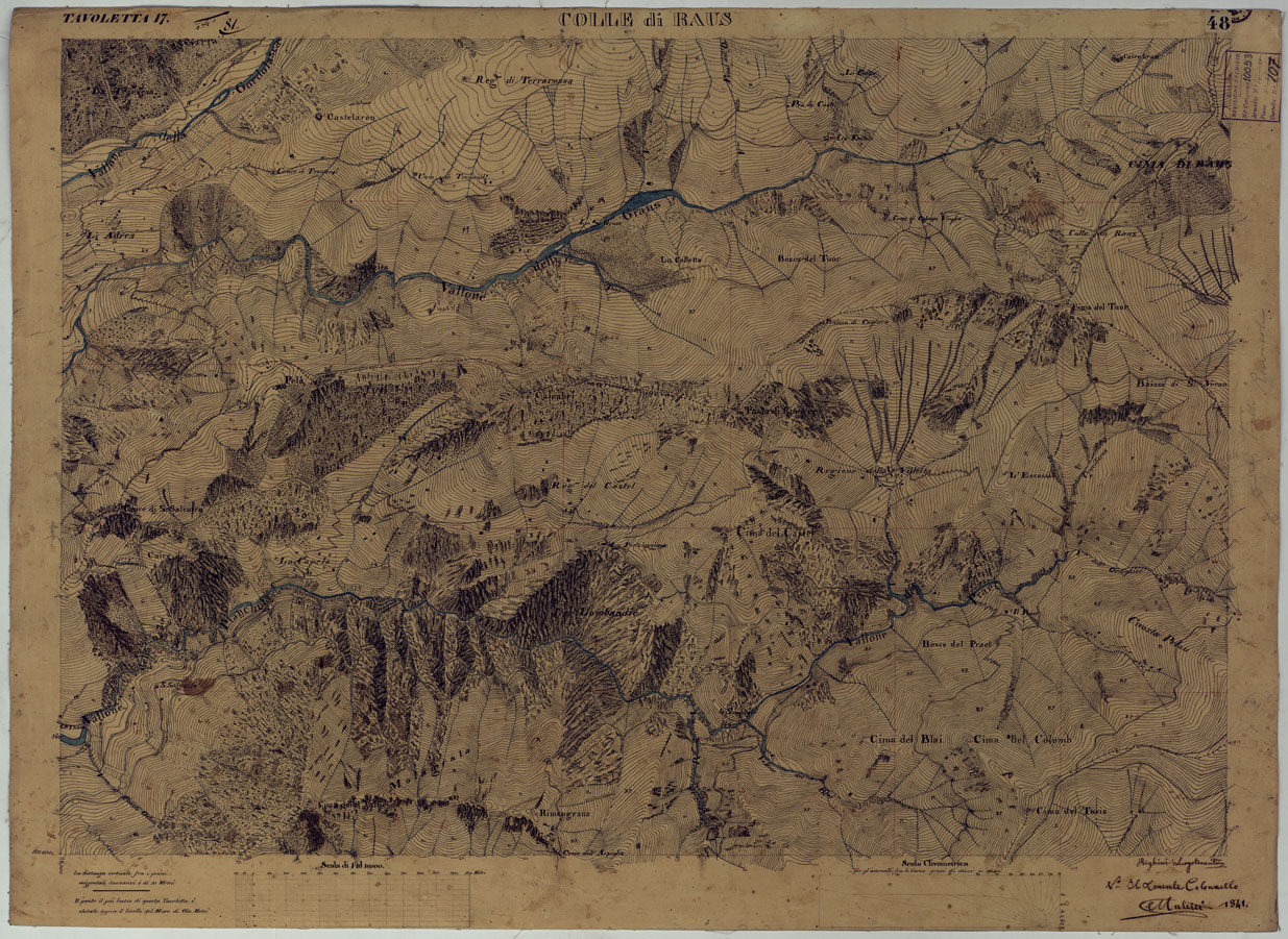 (N:16647) TERRITORIO DELLA CONTEA DI NIZZA - TAVOLA 48 COLLE DI RAUS. (CA008486) Carte e stampe antiche: riproduzione a colori su carta (formato A1)