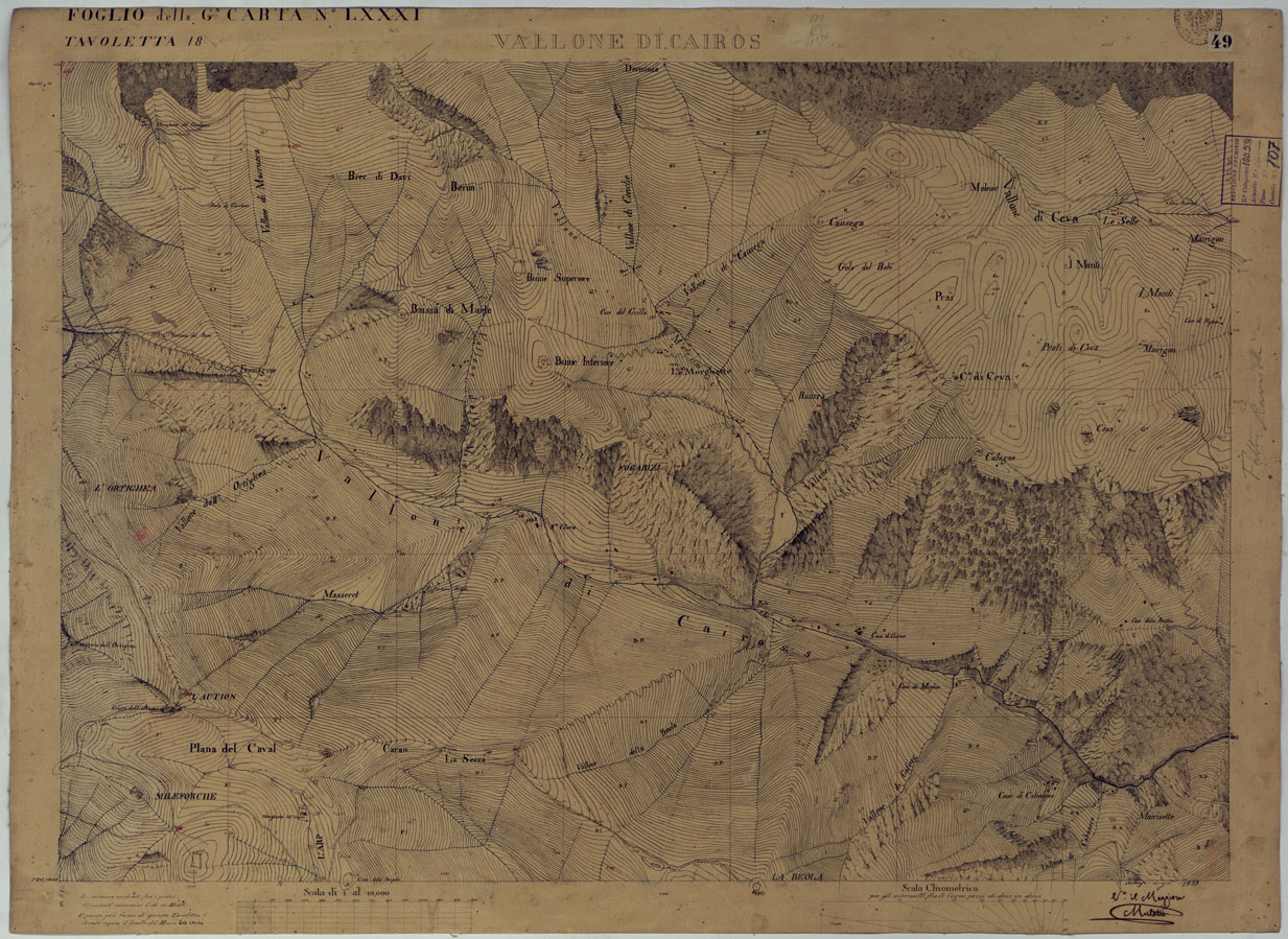(N:16648) TERRITORIO DELLA CONTEA DI NIZZA - TAVOLA 49 VALLONE DI CAIROS. (CA008487) Carte e stampe antiche: riproduzione a colori su carta (formato A1)