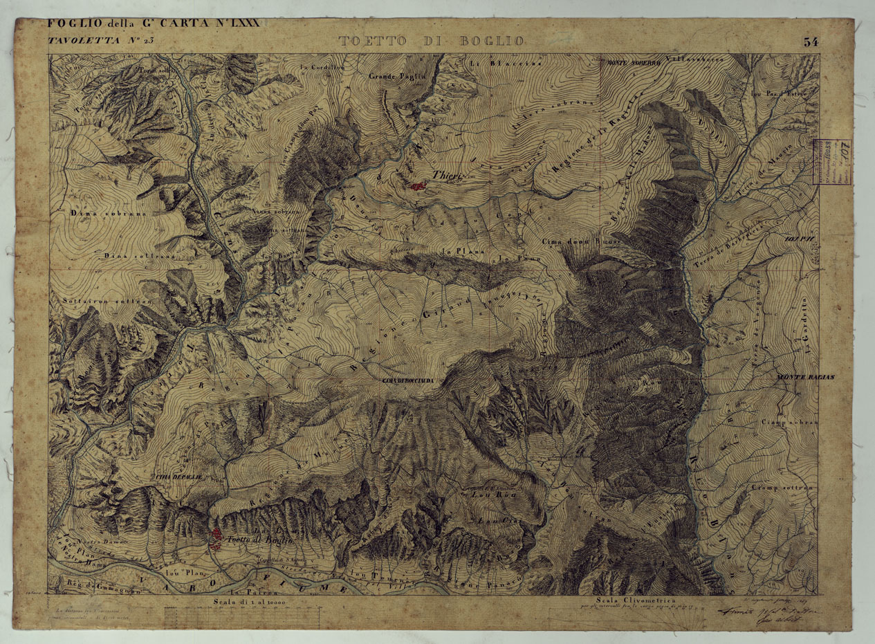 (N:16653) TERRITORIO DELLA CONTEA DI NIZZA - TAVOLA 54 TOETTO DI BOGLIO. (CA008492) Carte e stampe antiche: riproduzione a colori su carta (formato A1)