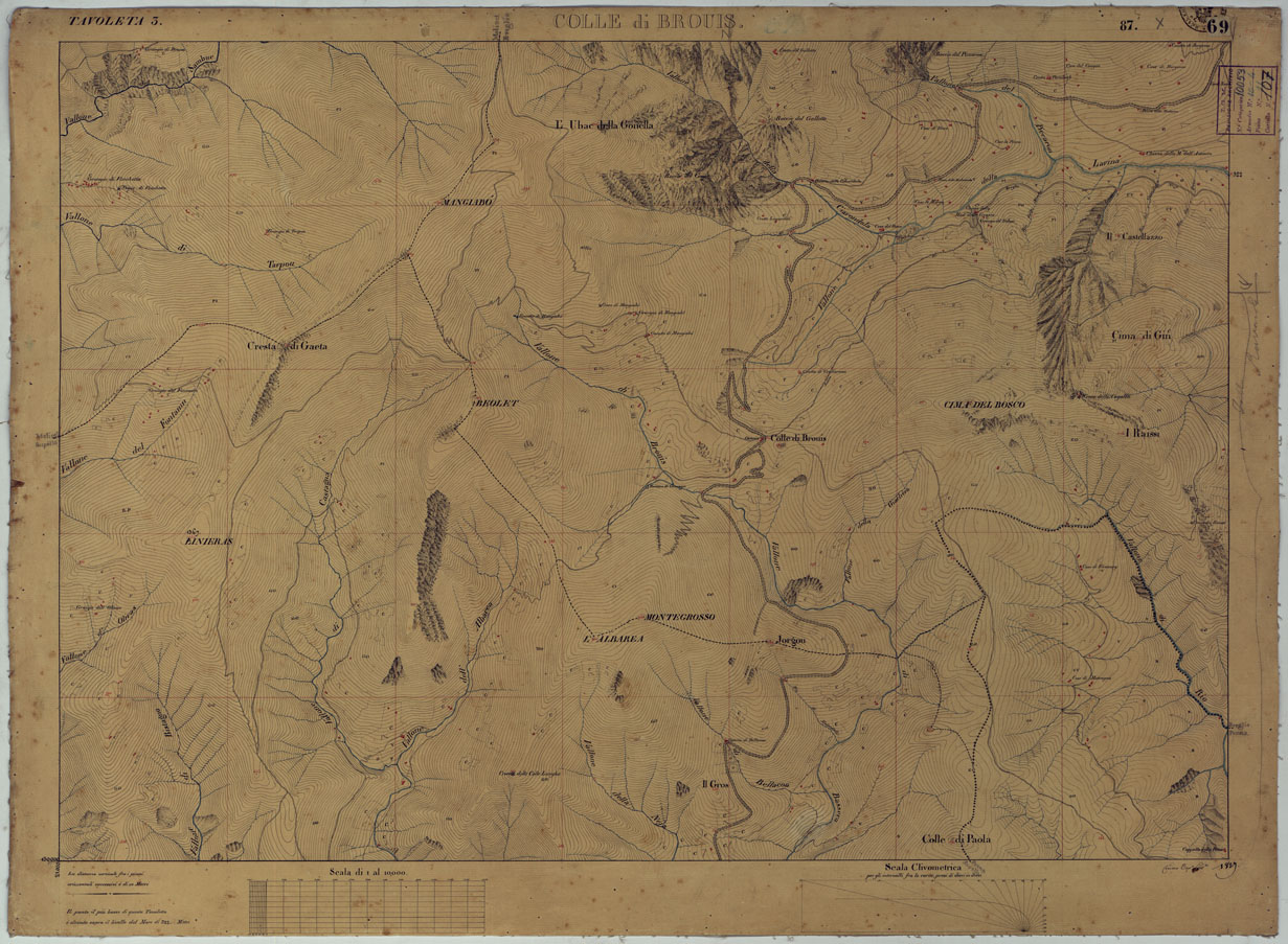 (N:15950) TERRITORIO DELLA CONTEA DI NIZZA - TAVOLA 69 COLLE DI BROUIS. (CA008508) Carte e stampe antiche: riproduzione a colori su carta (formato A1)