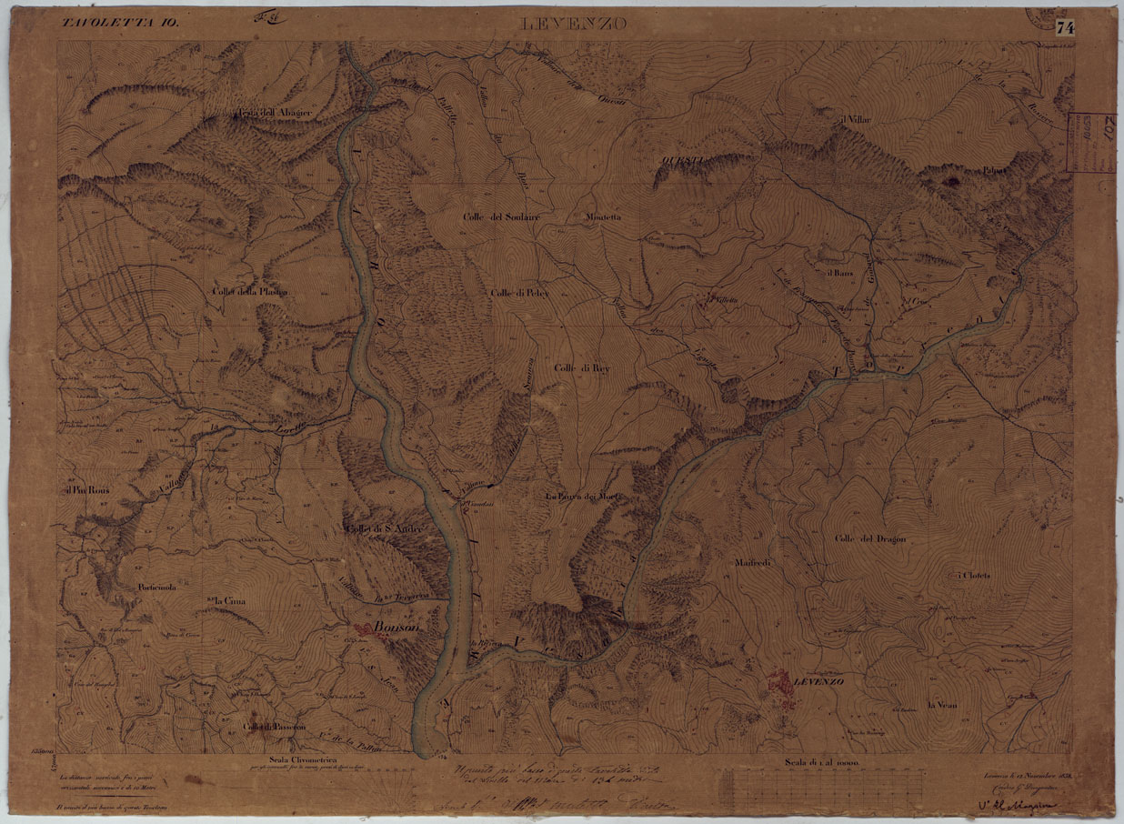 (N:15942) TERRITORIO DELLA CONTEA DI NIZZA - TAVOLA 74 LEVENZO. (CA008513) Carte e stampe antiche: riproduzione a colori su carta (formato A1)