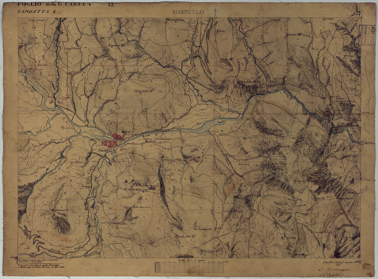 (N:15939) TERRITORIO DELLA CONTEA DI NIZZA - TAVOLA 77 SOSPELLO. (CA008516) Carte e stampe antiche: riproduzione a colori su carta (formato A1)