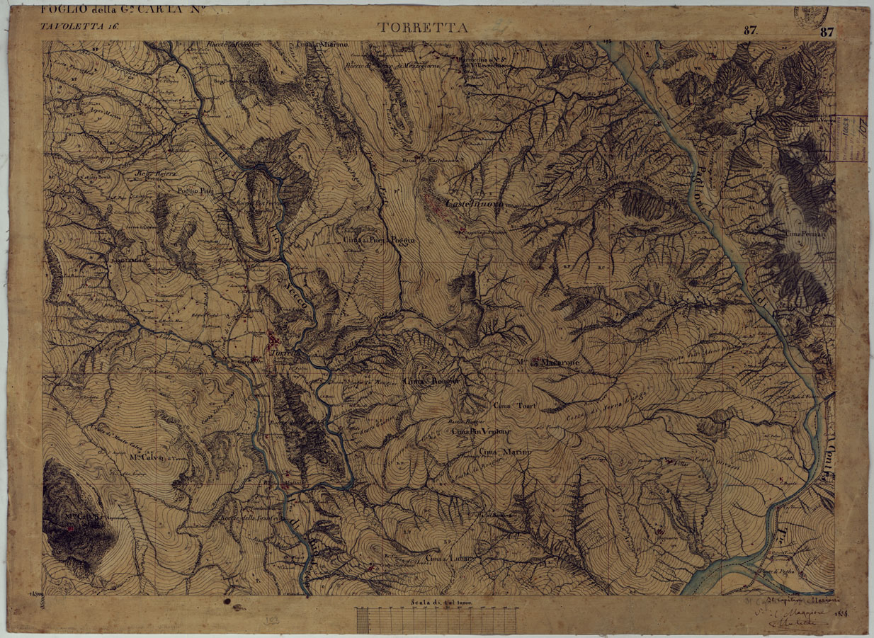 (N:15924) TERRITORIO DELLA CONTEA DI NIZZA - TAVOLA 87 TORRETTA. (CA008526) Carte e stampe antiche: riproduzione a colori su carta (formato A1)