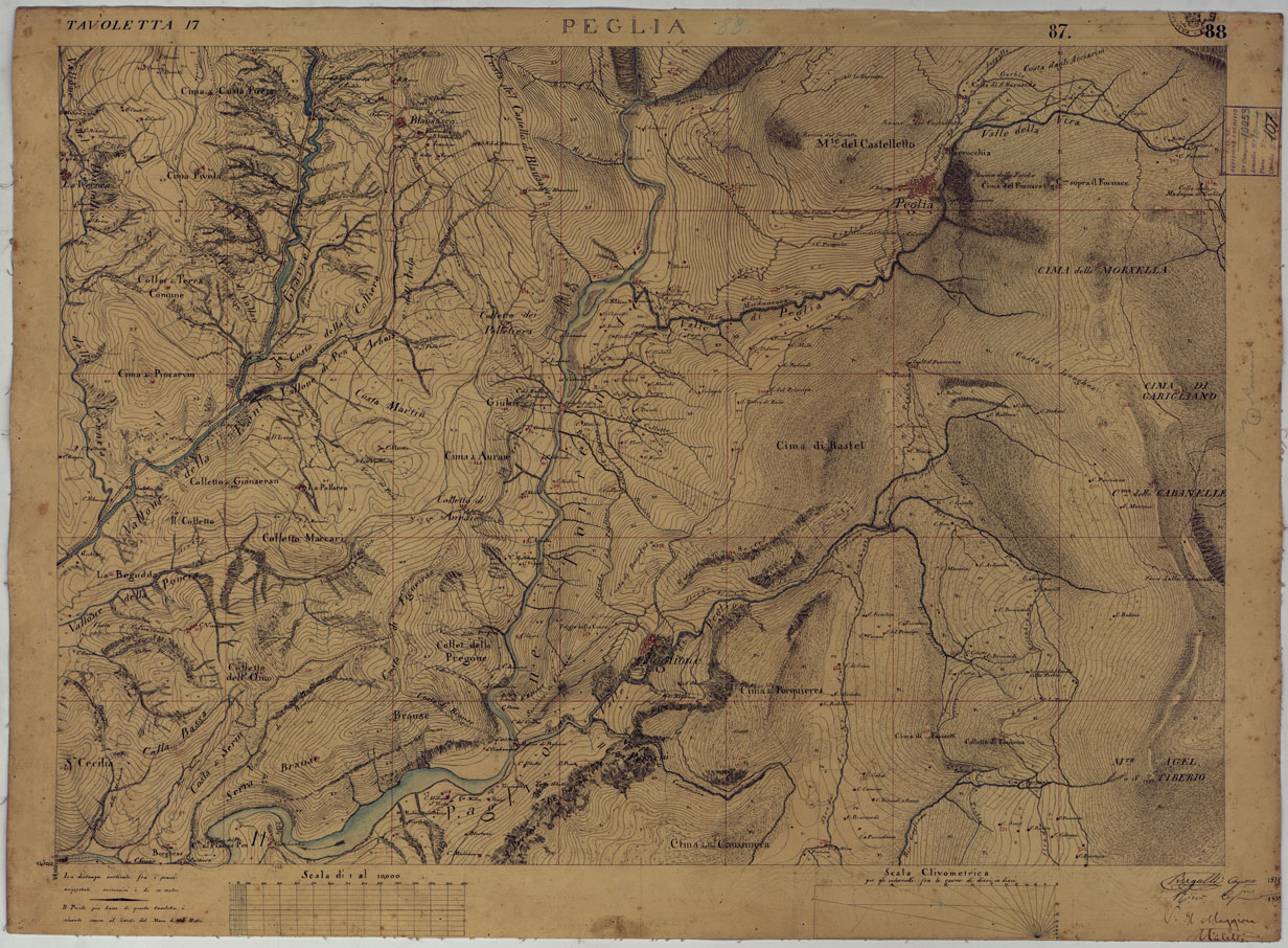 (N:15923) TERRITORIO DELLA CONTEA DI NIZZA - TAVOLA 88 PEGLIA. (CA008527) Carte e stampe antiche: riproduzione a colori su carta (formato A1)