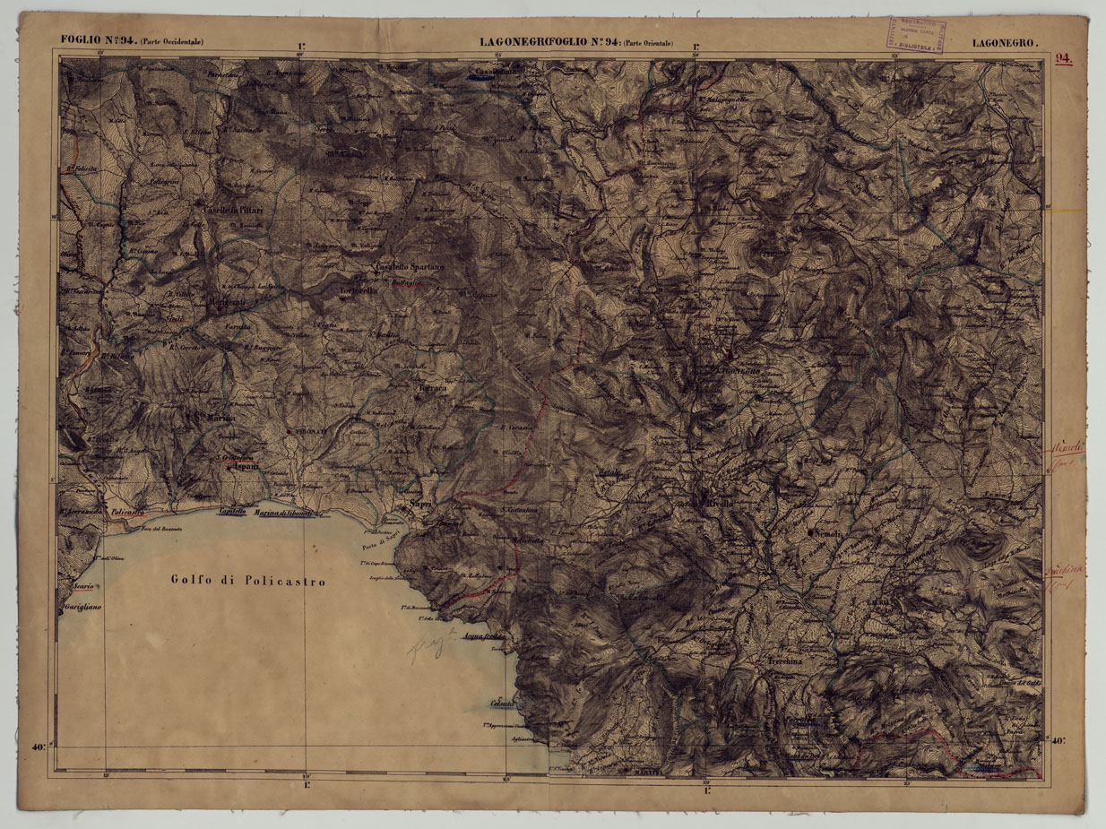 (N:17931) CARTA D'ITALIA - FOGLIO 94 LAGONEGRO.
 (CA008632) Carte e stampe antiche: riproduzione a colori su carta (formato A1)