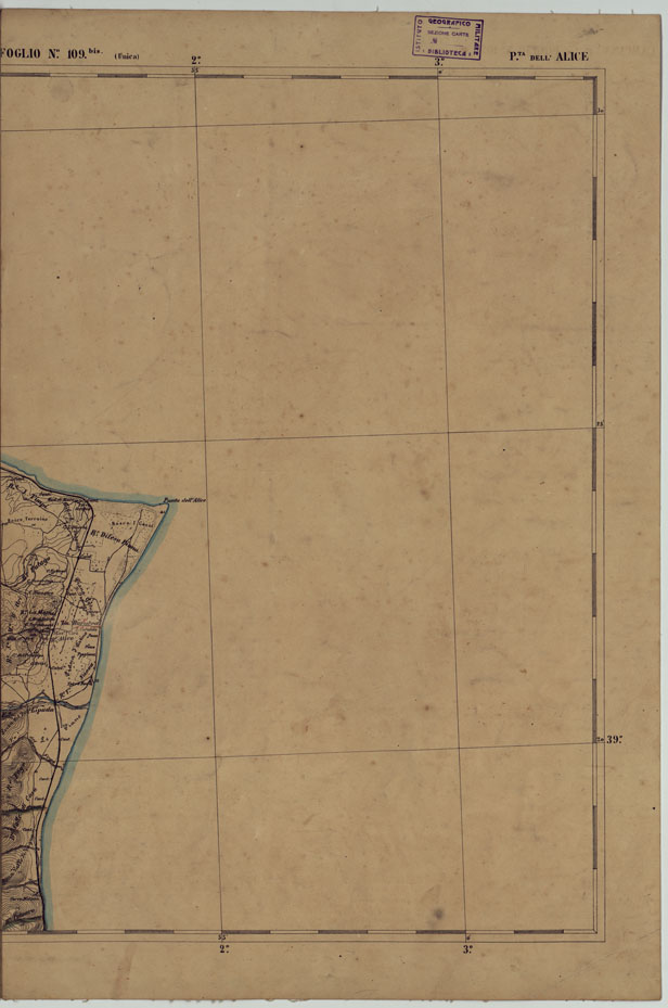 (N:17947) CARTA D'ITALIA - FOGLIO 109 CAMPANA - 109 BIS P.TA DELL'ALICE. (CA008648, CA008649) Carte e stampe antiche: riproduzione a colori su carta (formato A1)