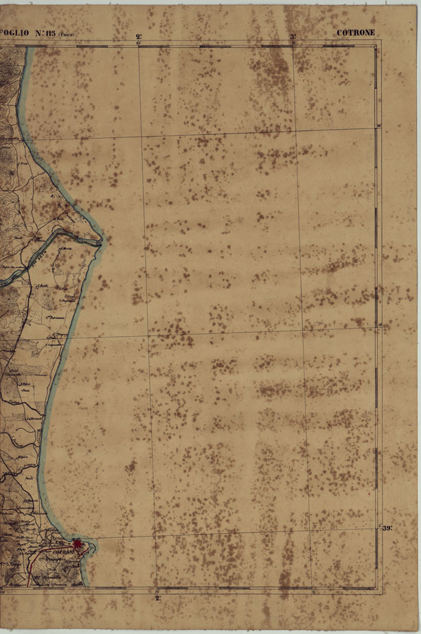 (N:17950) CARTA D'ITALIA - FOGLIO 112 S.TA SEVERINA - 113 COTRONE. (CA008652, CA008653) Carte e stampe antiche: riproduzione a colori su carta (formato A1)