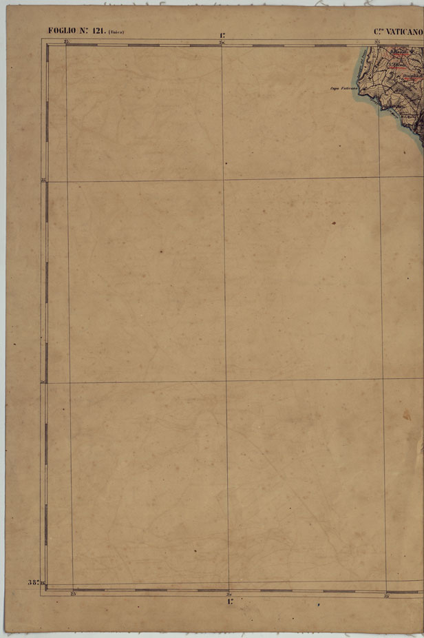 (N:17956) CARTA D'ITALIA - FOGLIO 121 CAPO VATICANO - 122 NICOTERA (CA008660, CA008661) Carte e stampe antiche: riproduzione a colori su carta (formato A1)