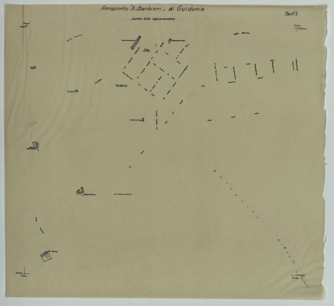 (N:25553) LUCIDI DELL'AEREOPORTO DI GUIDONIA LUCIDO DELLA TOPONOMASTICA SEZIONE I. (CA008715) Carte e stampe antiche: riproduzione a colori su carta (formato A1)