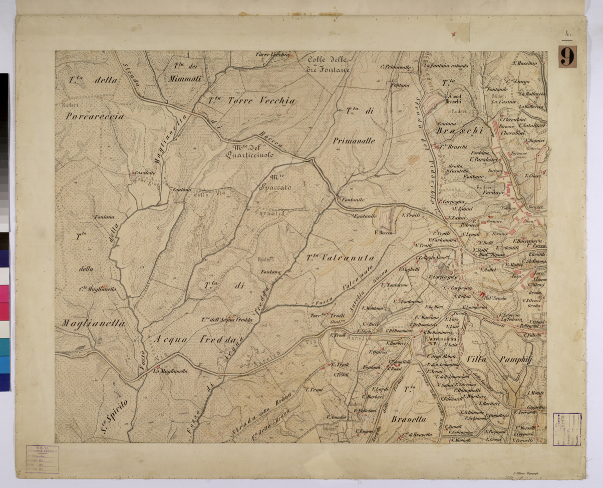 (N:25602) ROMA E DINTORNI - FOGLIO 4. (CA008801) Carte e stampe antiche: riproduzione a colori su carta (formato A1)