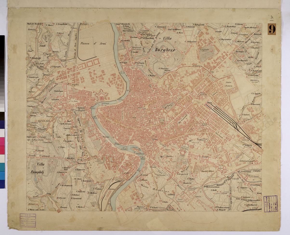 (N:25603) ROMA E DINTORNI - FOGLIO 5. (CA008802) Carte e stampe antiche: riproduzione a colori su carta (formato A1)