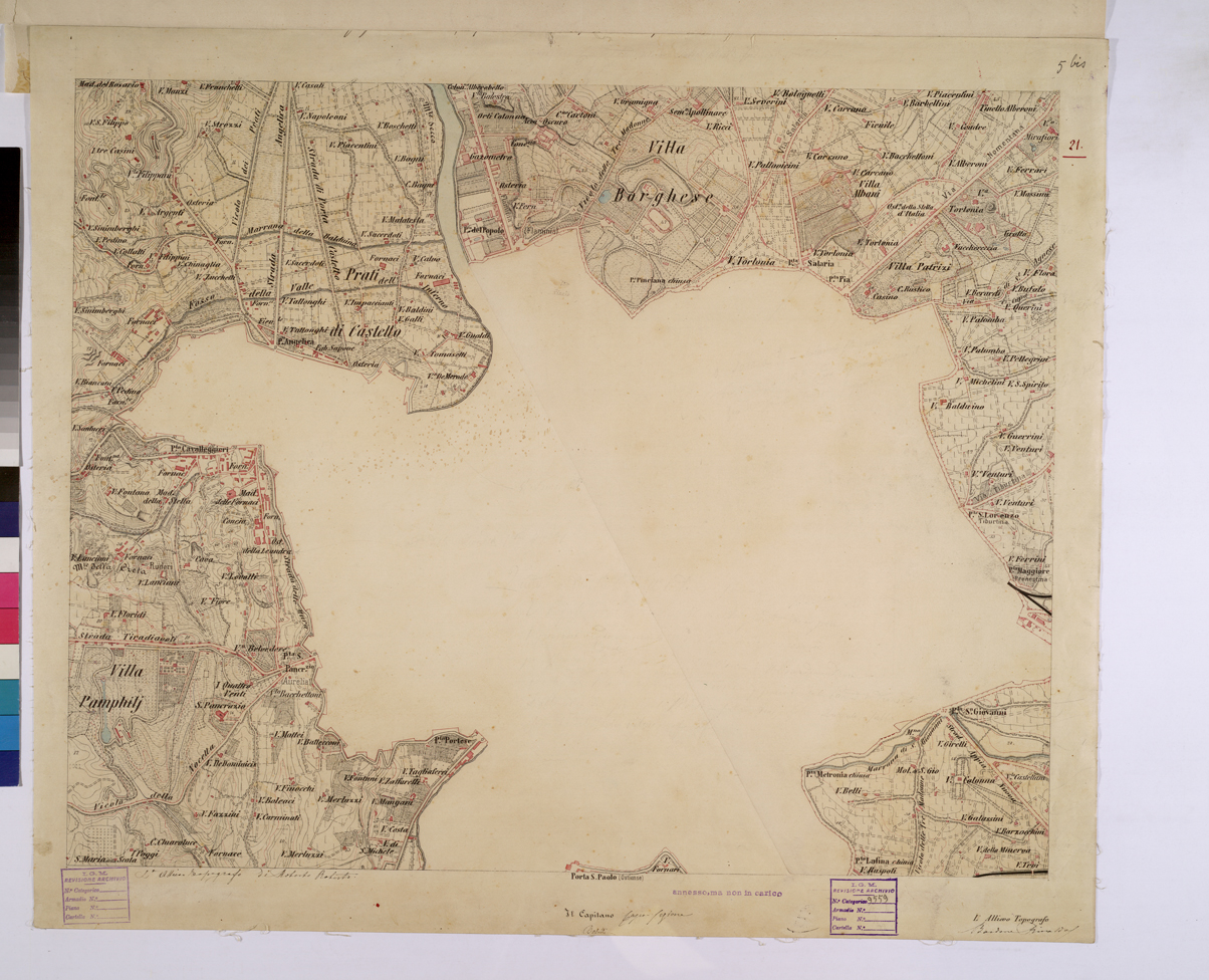 (N:25604) ROMA E DINTORNI - FOGLIO 5 BIS. (CA008803) Carte e stampe antiche: riproduzione a colori su carta (formato A1)