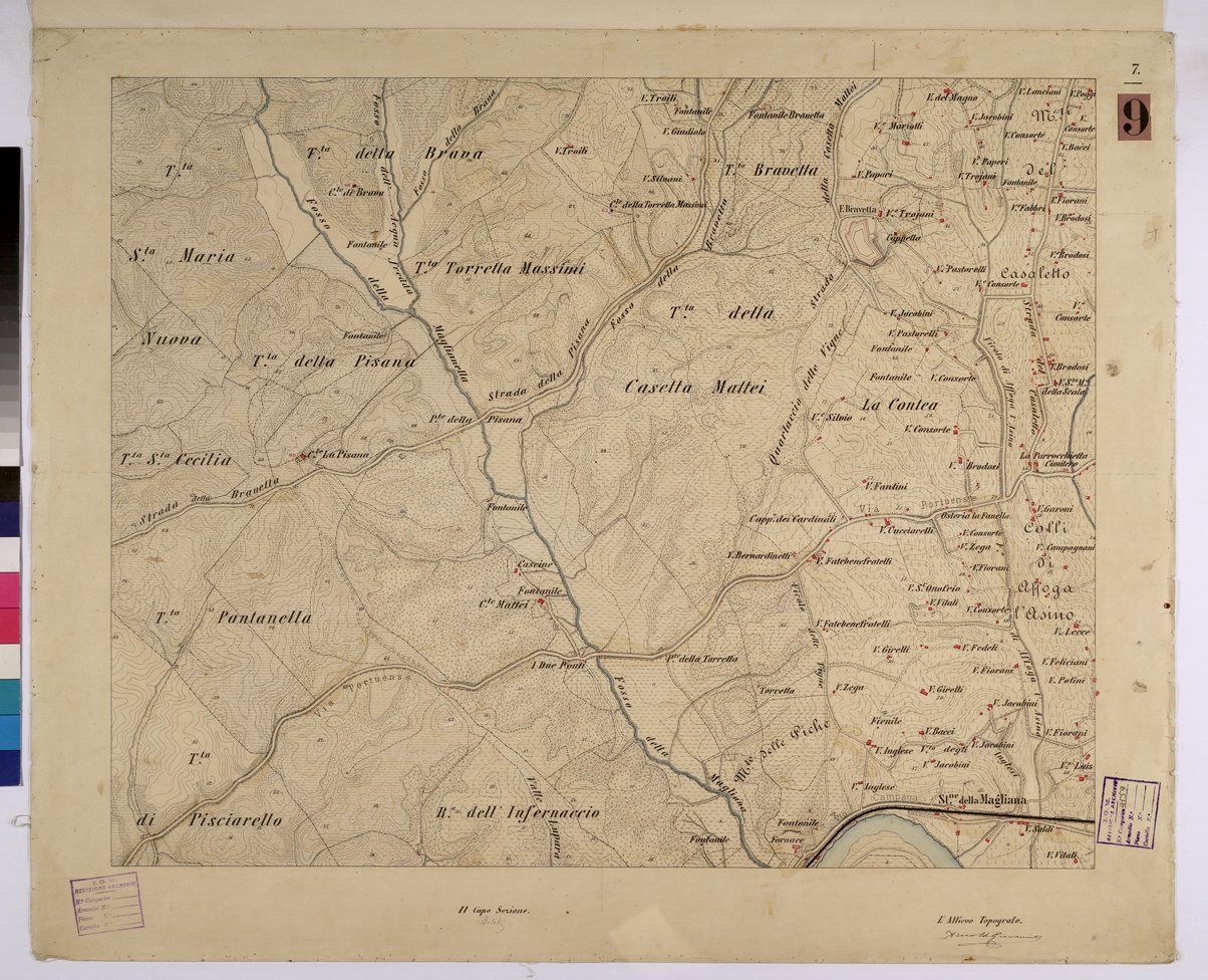 (N:25606) ROMA E DINTORNI - FOGLIO 7. (CA008805) Carte e stampe antiche: riproduzione a colori su carta (formato A1)