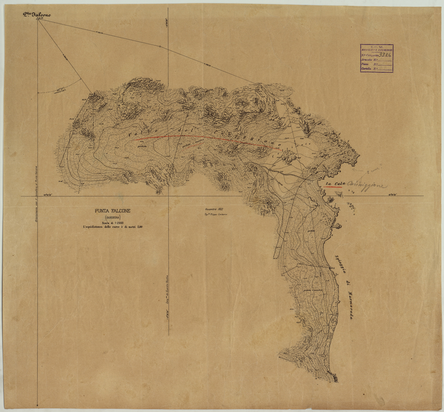 (N:25778) PUNTA FALCONE. (CA008978) Carte e stampe antiche: riproduzione a colori su carta (formato A1)