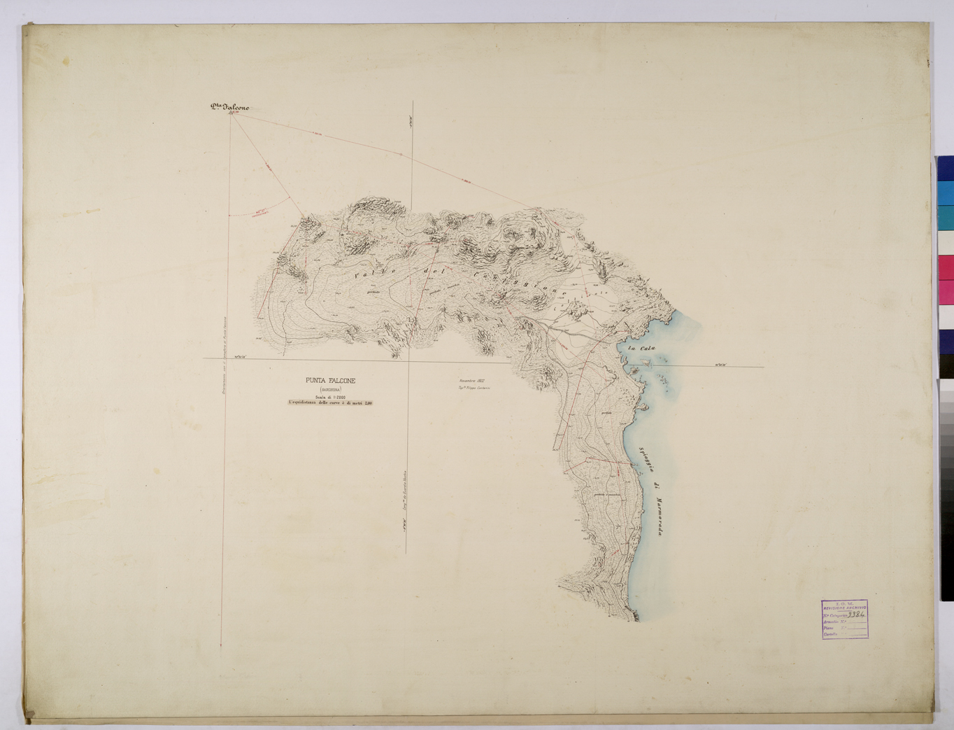 (N:25783) PUNTA FALCONE. (CA008983) Carte e stampe antiche: riproduzione a colori su carta (formato A1)