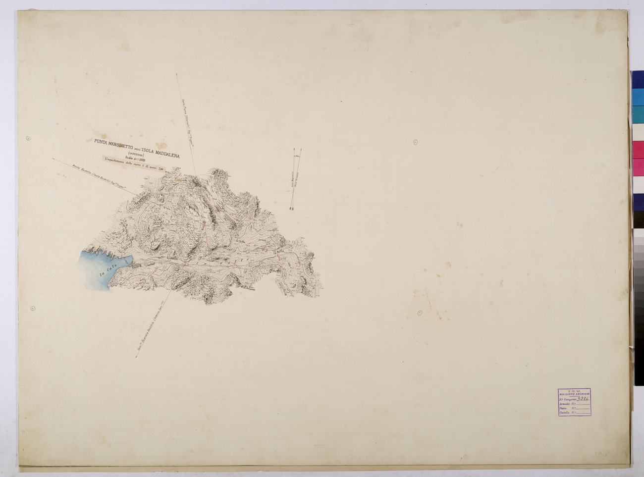 (N:25785) PUNTA MARGINETTO NELL'ISOLA MADDALENA. (CA008985) Carte e stampe antiche: riproduzione a colori su carta (formato A1)