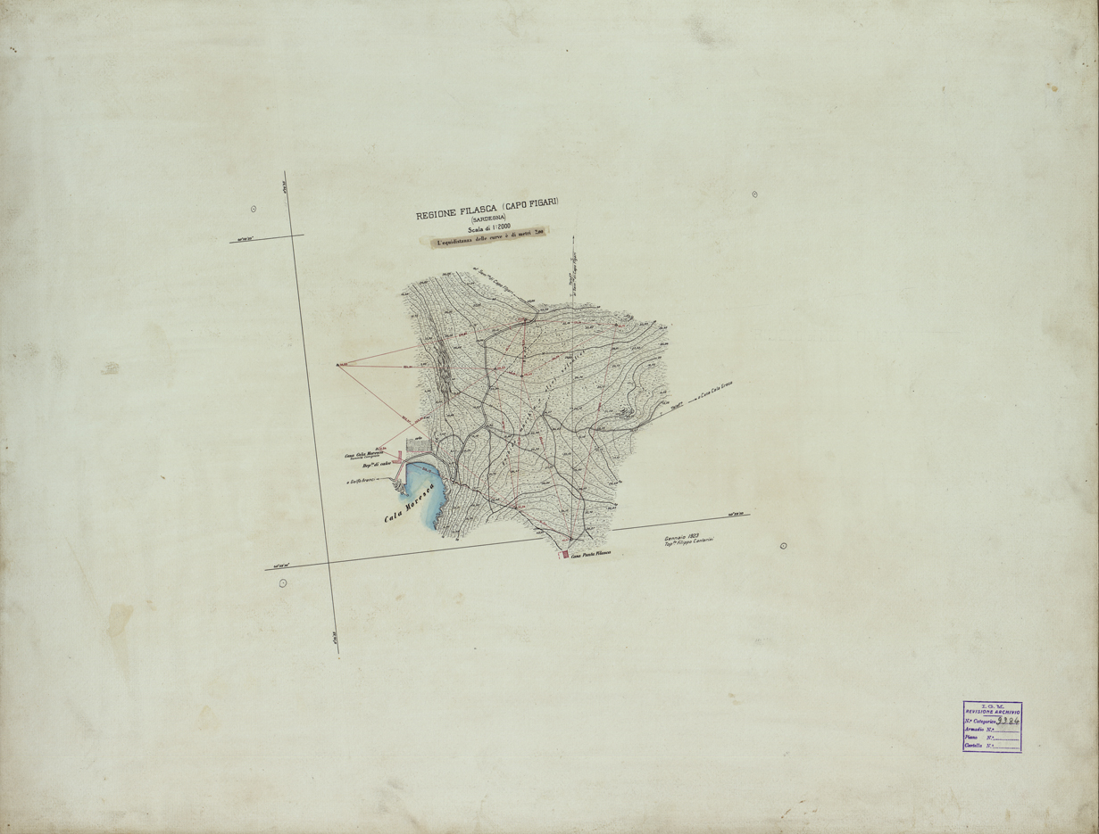 (N:25786) REGIONE FILASCA CAPO FIGARI. (CA008986) Carte e stampe antiche: riproduzione a colori su carta (formato A1)