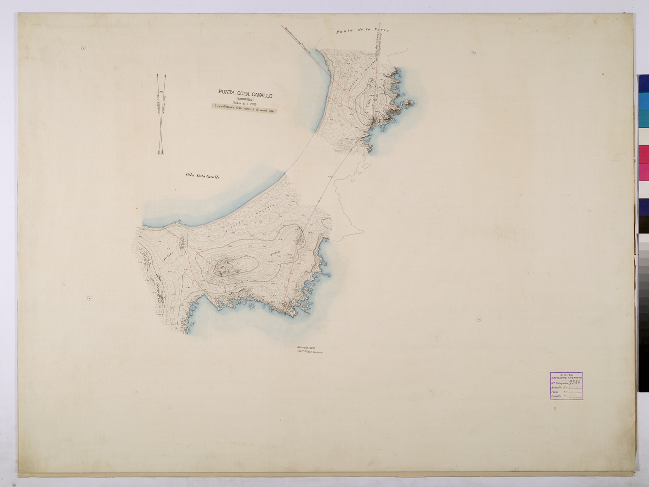 (N:25787) PUNTA CODA CAVALLO. (CA008987) Carte e stampe antiche: riproduzione a colori su carta (formato A1)