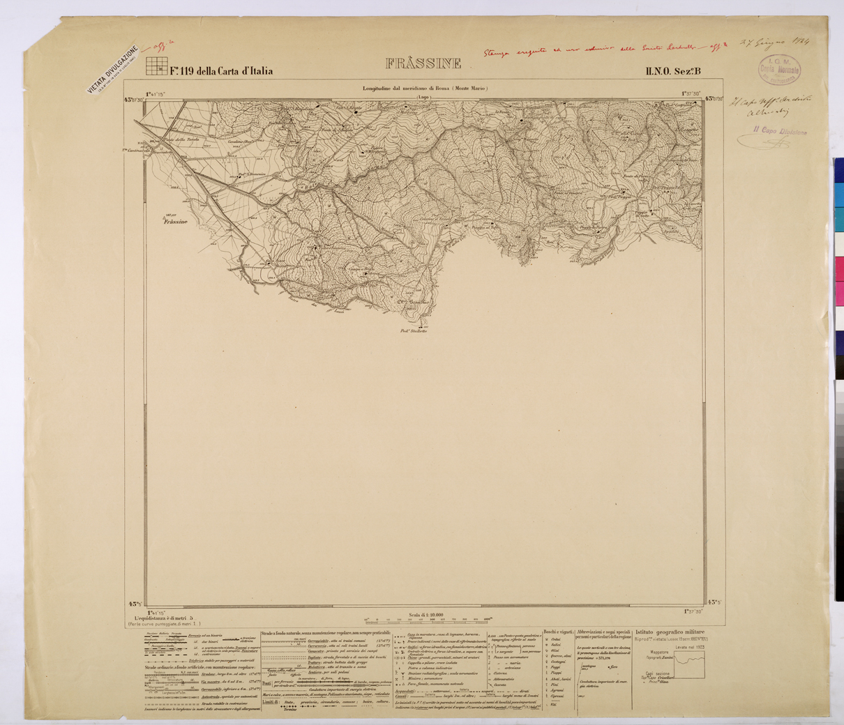(N:25835) FRASSINE - F.119 II N.O. SEZIONE B. (CA009034) Carte e stampe antiche: riproduzione a colori su carta (formato A1)