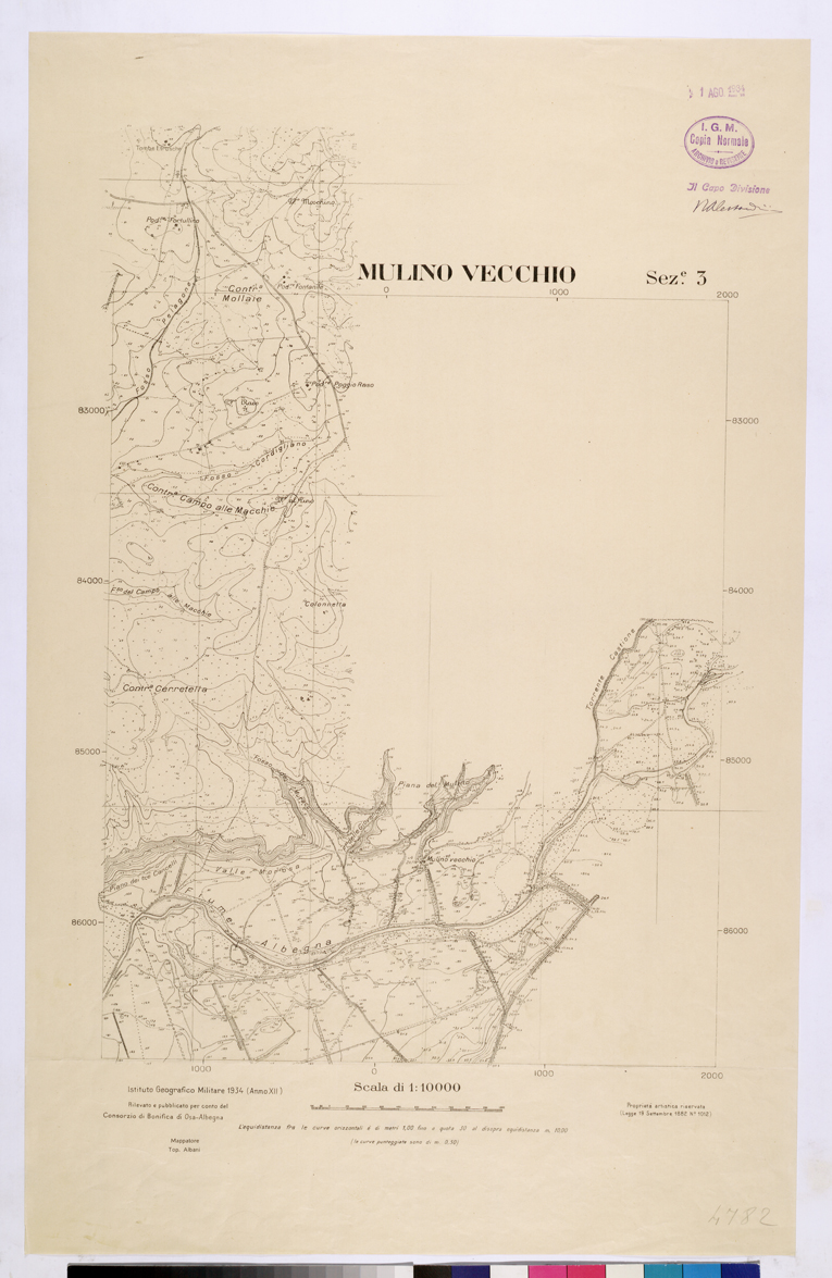 (N:25838) MULINO VECCHIO - SEZIONE 3.
 (CA009037) Carte e stampe antiche: riproduzione a colori su carta (formato A1)