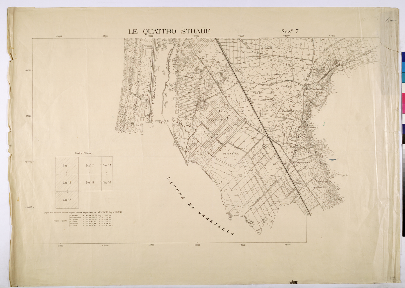 (N:25842) QUATTRO STRADE - SEZIONE 7. (CA009041) Carte e stampe antiche: riproduzione a colori su carta (formato A1)