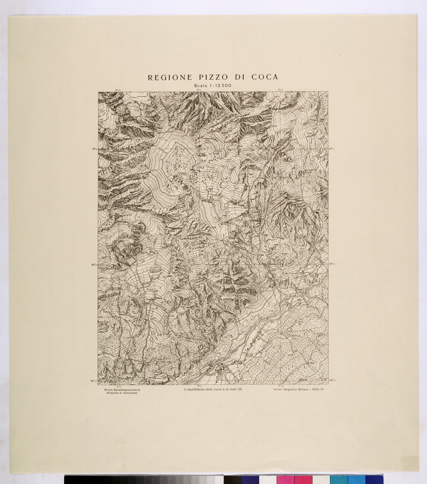(N:26026) REGIONE DI PIZZO COCA. (CA009227) Carte e stampe antiche: riproduzione a colori su carta (formato A1)