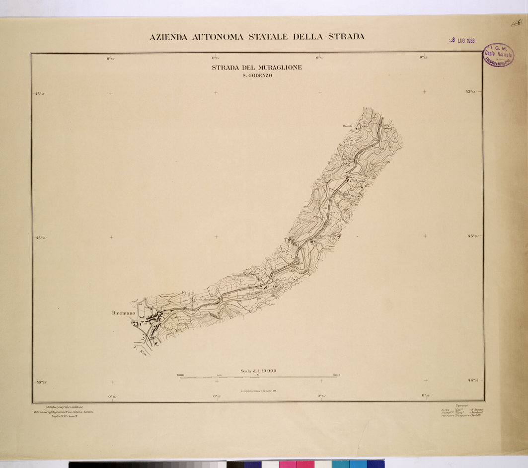 (N:26044) RETE DELLE STRADE STATALI DEL COMPARTIMENTO DELLA TOSCANA. (CA009245) Carte e stampe antiche: riproduzione a colori su carta (formato A1)