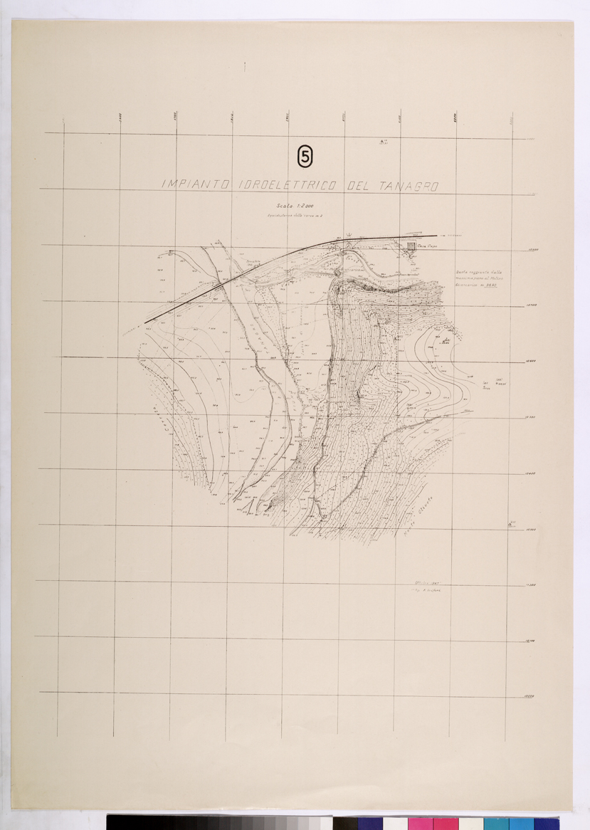 (N:26054) IMPIANTO IDROELETTRICO DEL TANAGRO (CA009256) Carte e stampe antiche: riproduzione a colori su carta (formato A1)