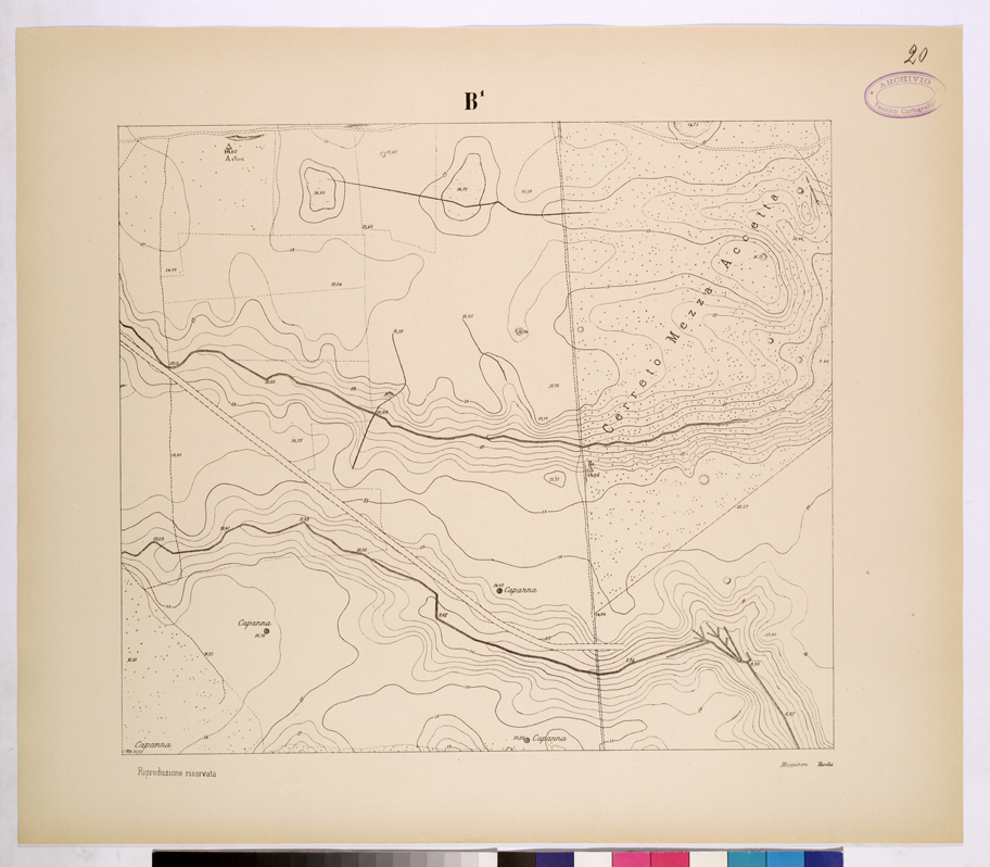 (N:26119) POLIGONO DI NETTUNO - FOGLIO B1. (CA009327) Carte e stampe antiche: riproduzione a colori su carta (formato A1)